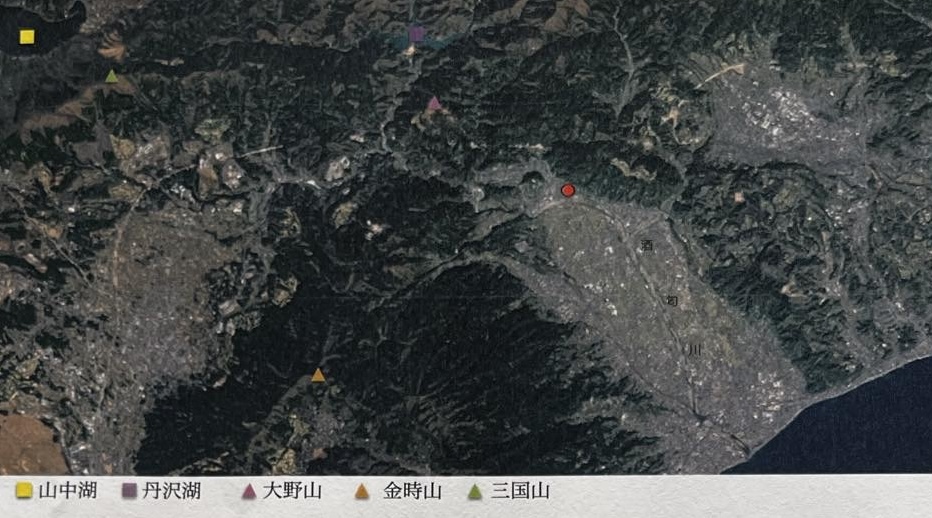航空写真図。赤丸は「和乃森やまきた」